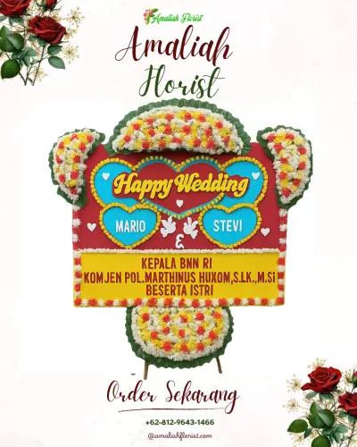 Karangan Papan Bunga Pernikahan di Bulian